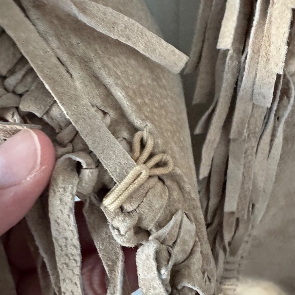 Vintage Suede Fringe Genuine Leather Jacket MACHINE WASHABLE Size Large - Picture 4 of 11